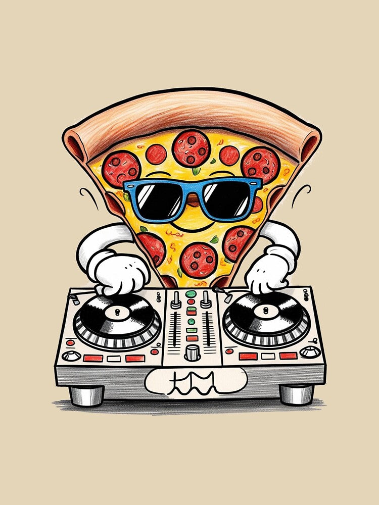 DJ Pizza Slice by PinkiPop Studio