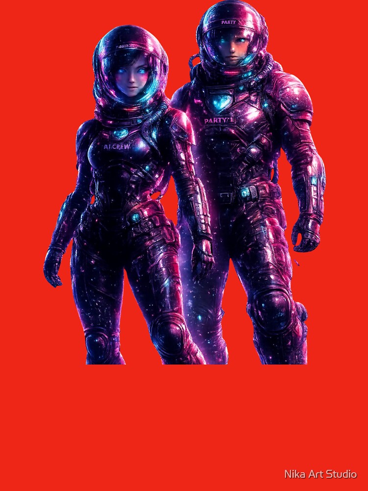 Neon Astronaut Crew. by Nika Art Studio