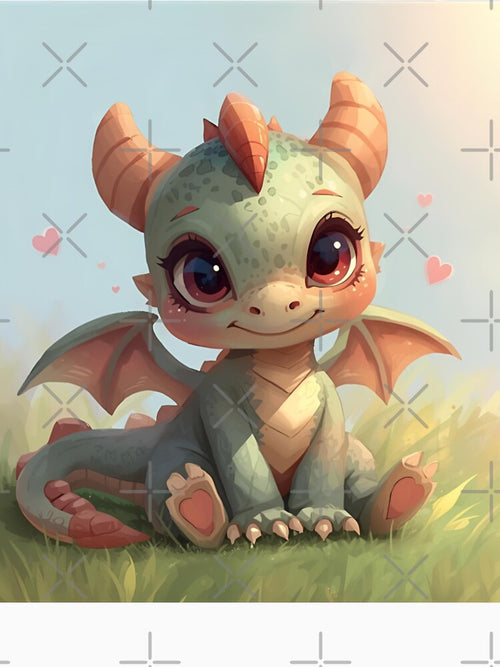 Baby dragon with heart by SimonsDesignArt