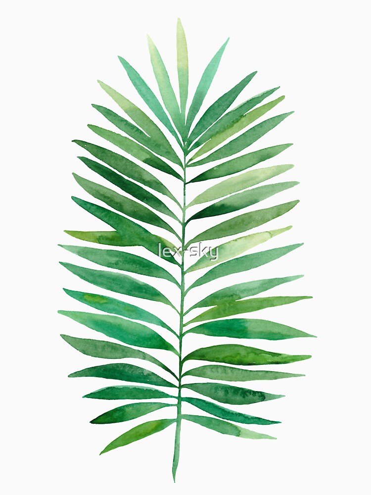 Watercolor palm branch leaves green by lex-sky