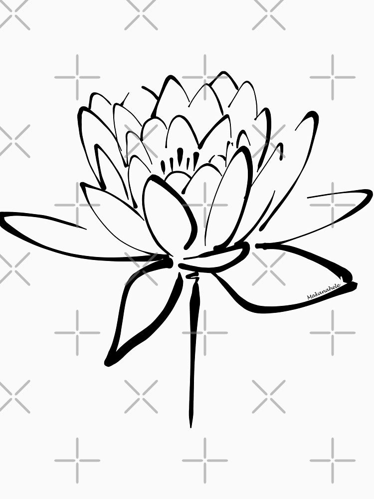 Lotus Flower Calligraphy (Black) by Makanahele