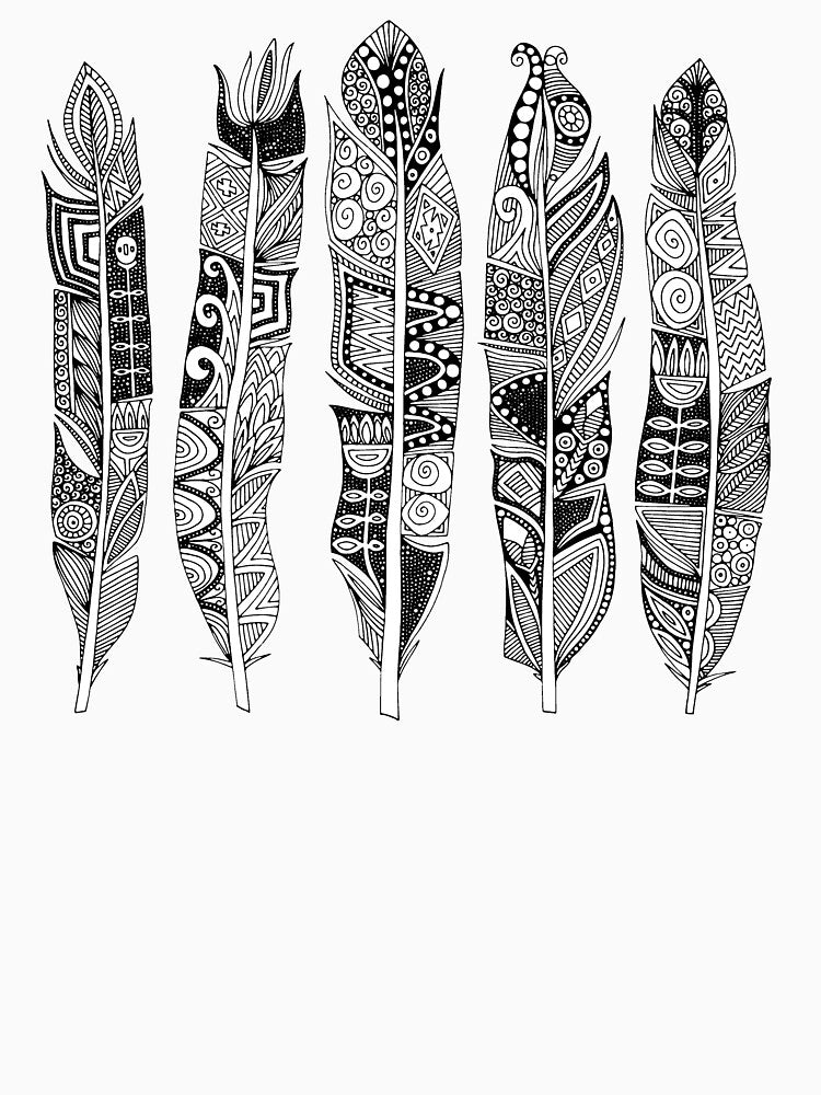 geo feathers black white by scrummy