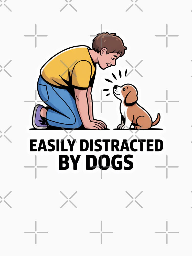 Easily Distracted By Dogs Funny Sticker by PawfectStickersCo