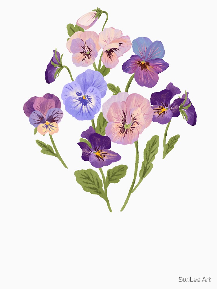 Pansy Flower Pattern by SunLee Art