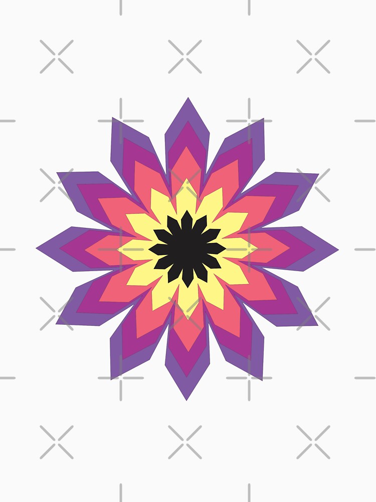 bright colorful graphic flower (Yellow, pink, black, purple) by Ati-Ipsa