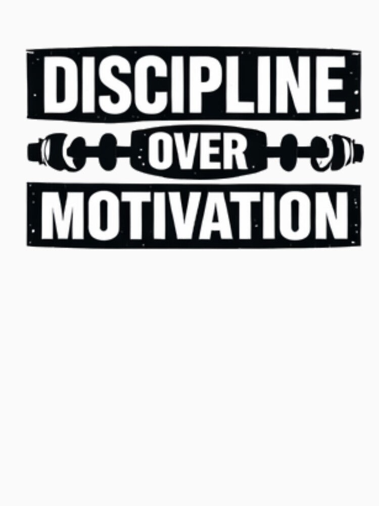 Discipline Over Motivation Gym Quote Typography by MoodThread