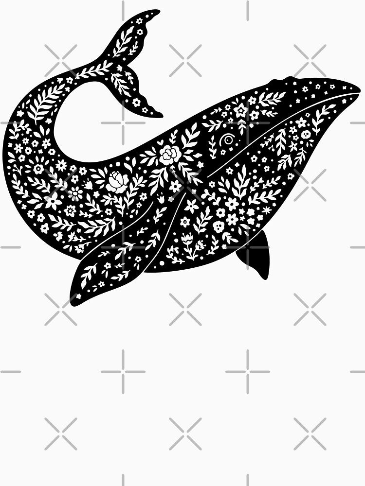 Whale Boho Floral by NobleForte