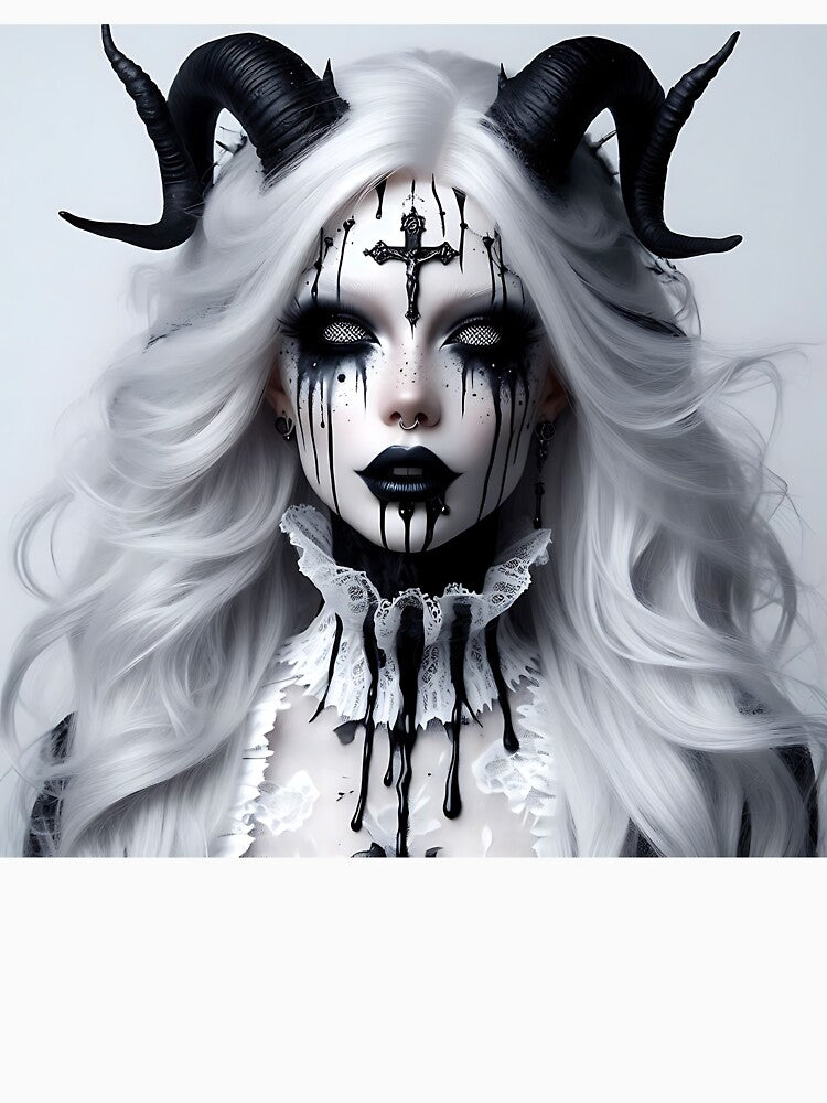 Demon Woman in White by GalleryBrisArt