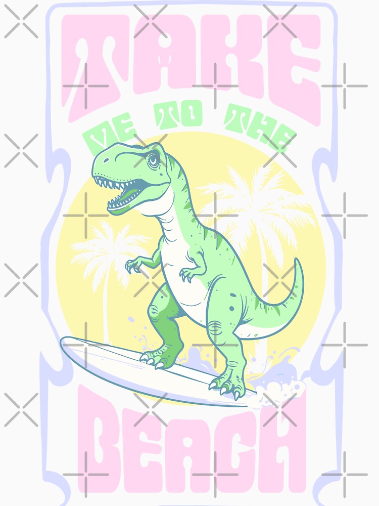 Dinosaur surfing beach by Priya Innovation