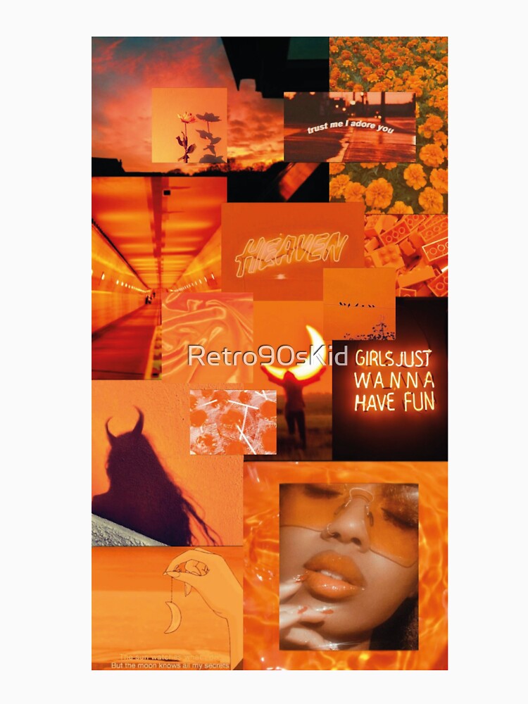 Retro 80s Aesthetic Orange Collage by Retro90sKid