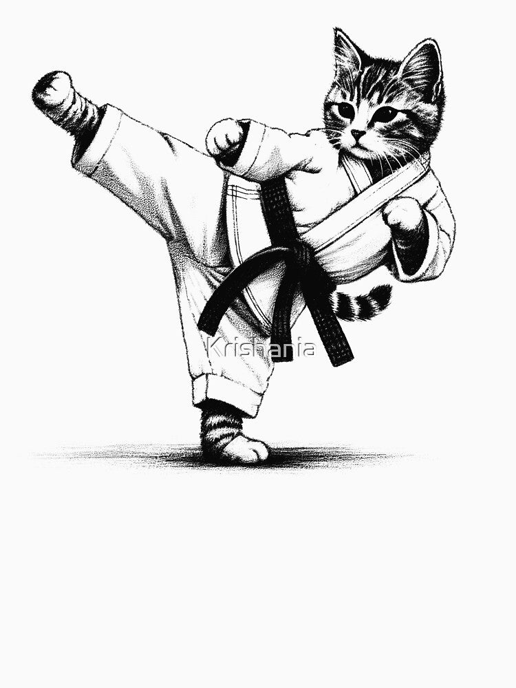 Cat Doing Karate by Kimberley King Art  King Art