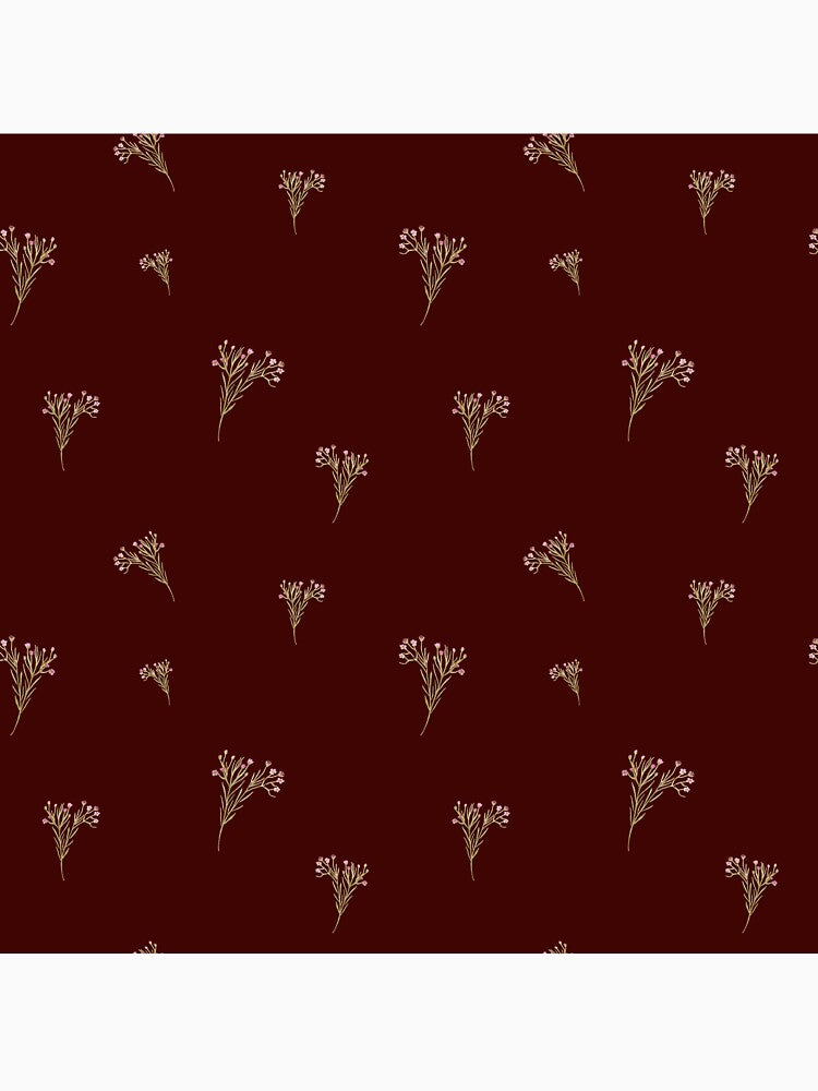 Branch pink flower floral pattern watercolor red by Yana Mustafina | Boho Soulful Designs