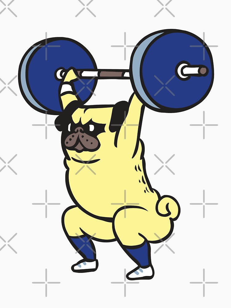 The snatch weightlifting Pug by Huebucket