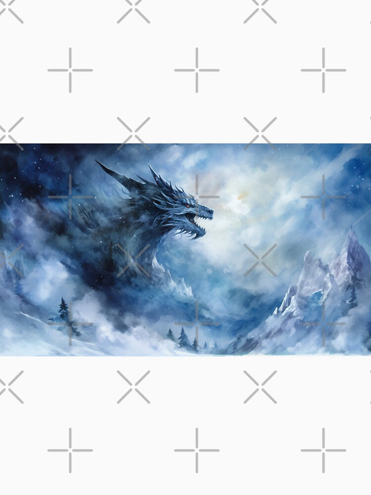 Dark Fantasy Watercolor - Winter Dragon by Fantasy Masterpiece