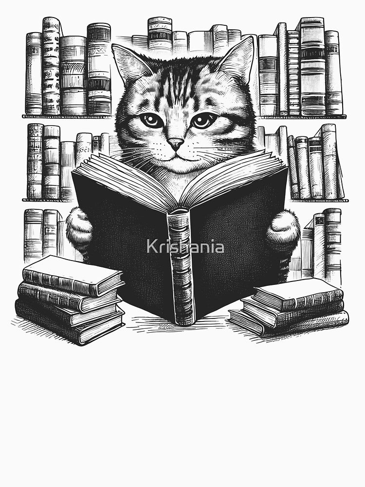 Cat Reading Book 2 by Kimberley King Art  King Art