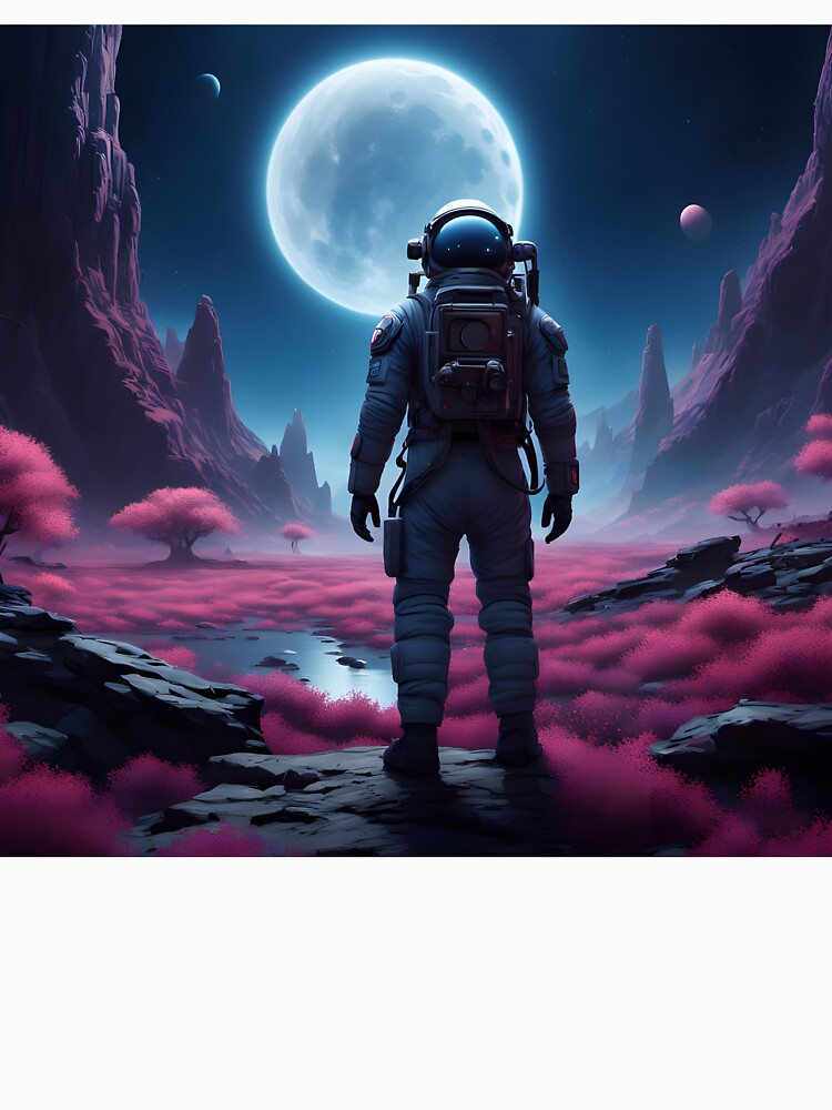 The Lone Astronaut - One Small Step by nocturnAIArt