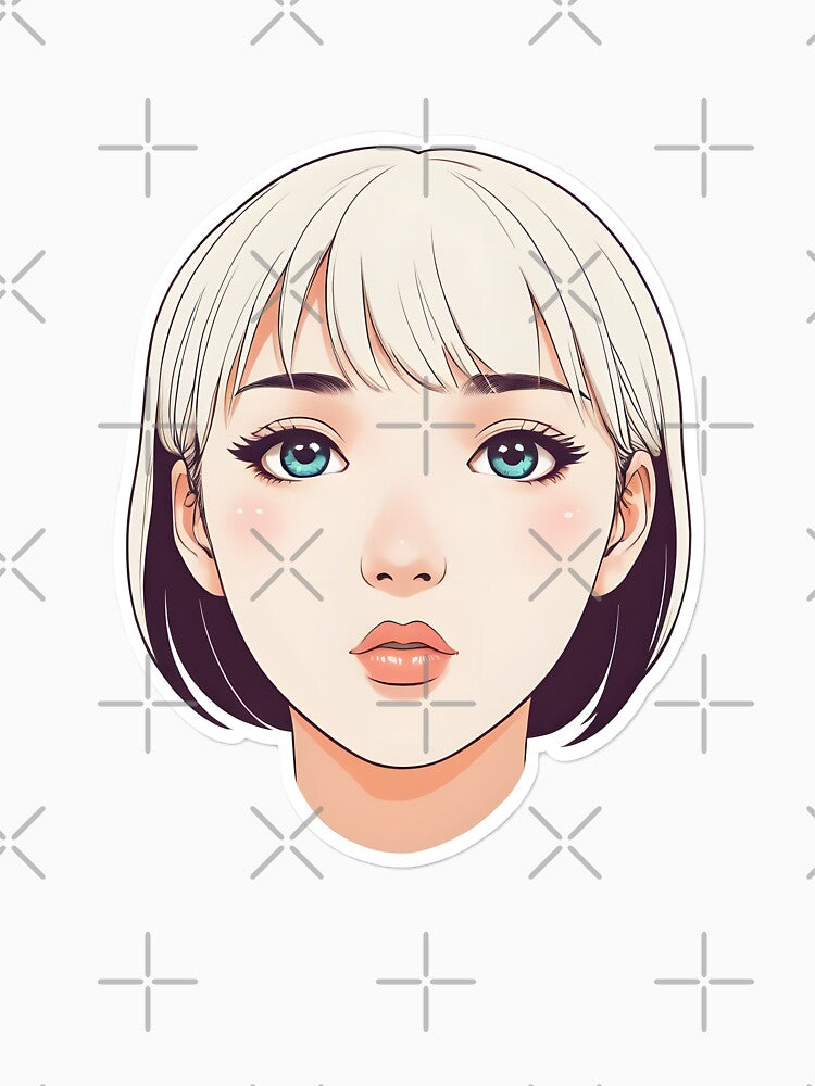 Minimal Anime Face Line Art – Expressive Minimalist Character Design - 1 by RELAX STATION