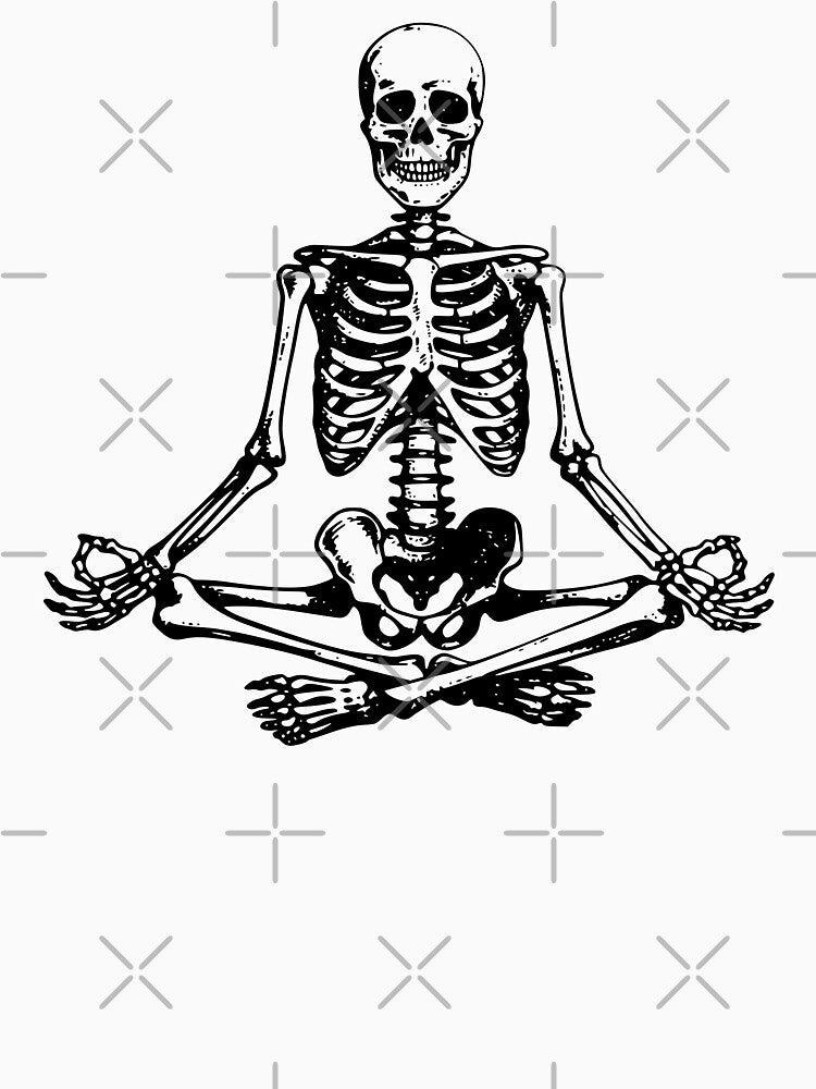 Skeleton Yoga Lotus Pose Gothic Meditation Art by EthosWear