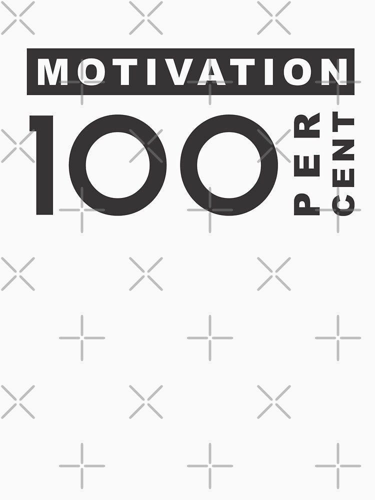 Motivation 100% – Positive Mindset Motivational Quote Design by TubulGraphics