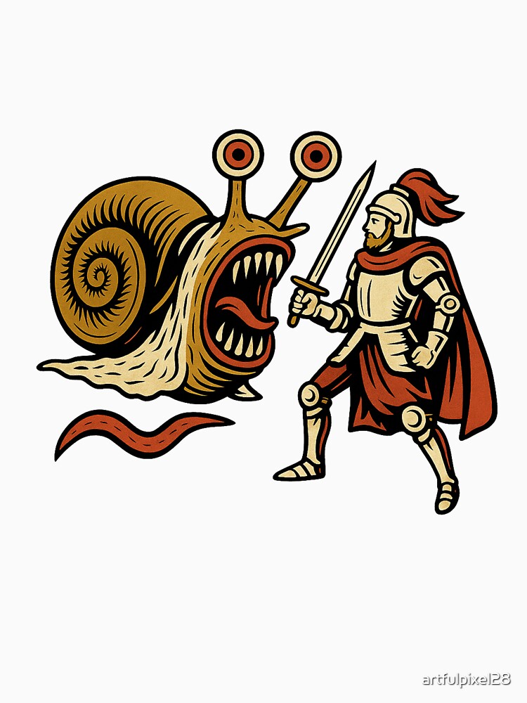 Monster Snail vs Knight – Dark Fantasy Illustration by Design by Anthony