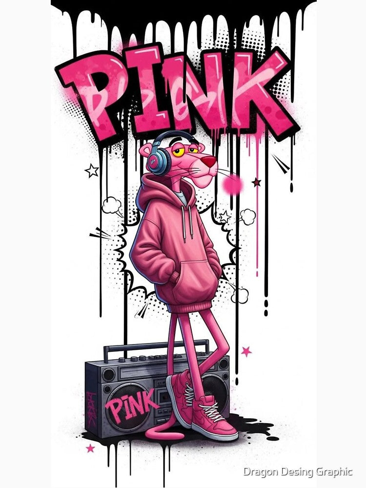 Streetwear Pink Panther – Urban Graffiti Style by Dragon Desing Graphic