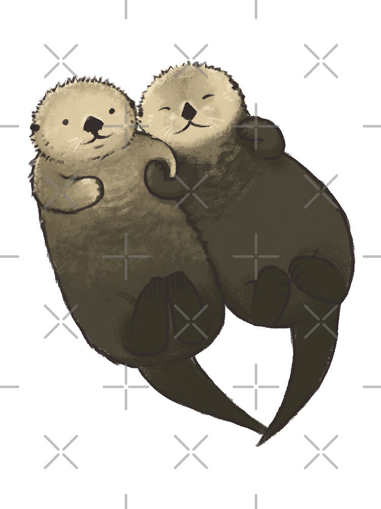 Significant Otters - Otters Holding Hands by StudioMarimo