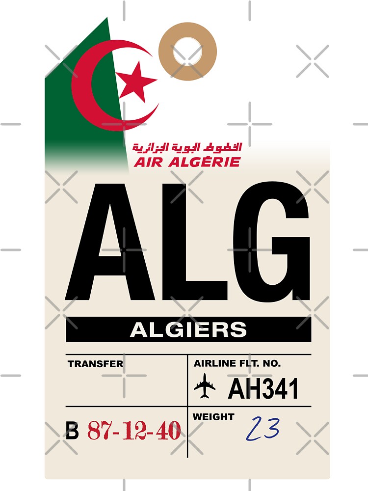 Algiers (ALG) Algeria Airline Luggage Tag by travelwitheric