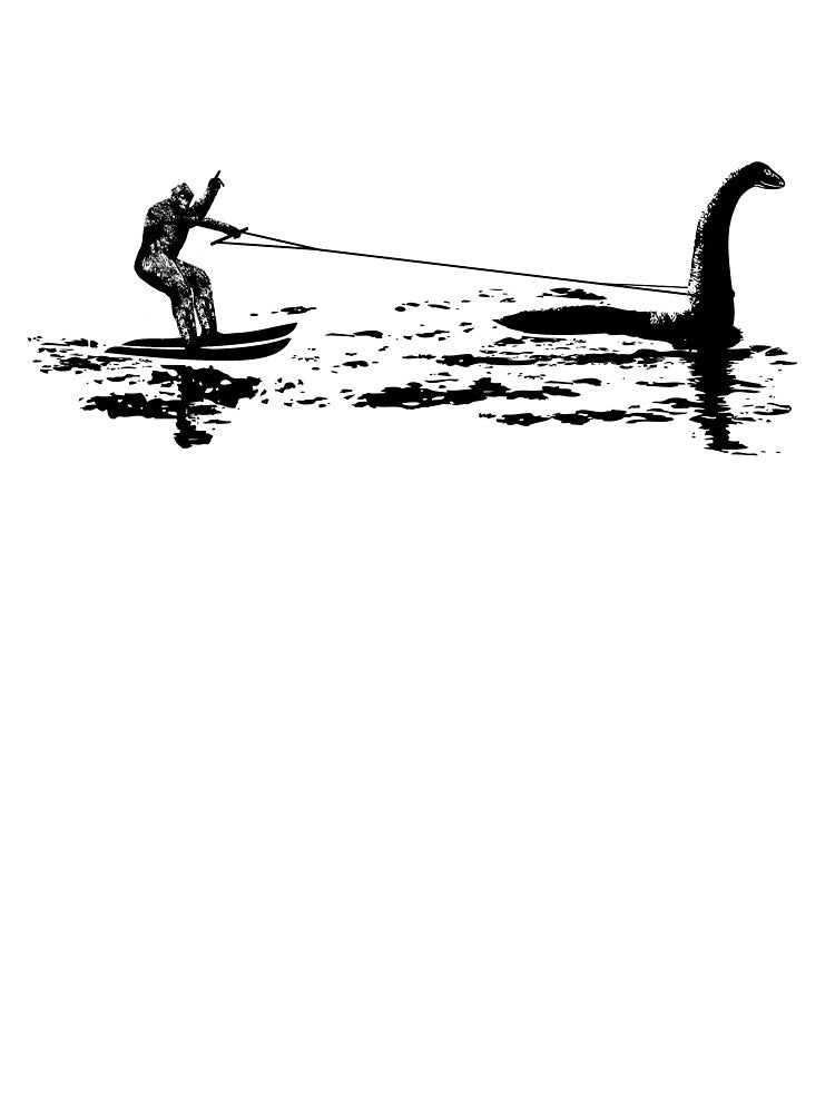 Bigfoot Waterskiing Behind Nessie The Loch Ness Monster by scooterbaby
