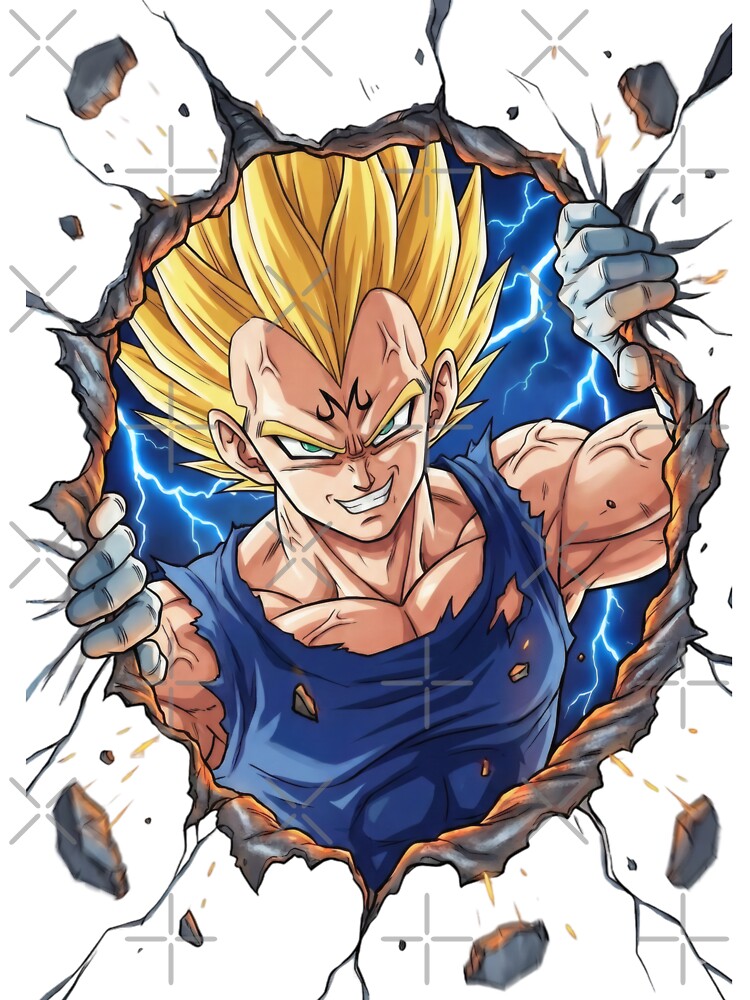 Unleashed Anime Warrior Breaking Through Energy W by Artistic canvas store