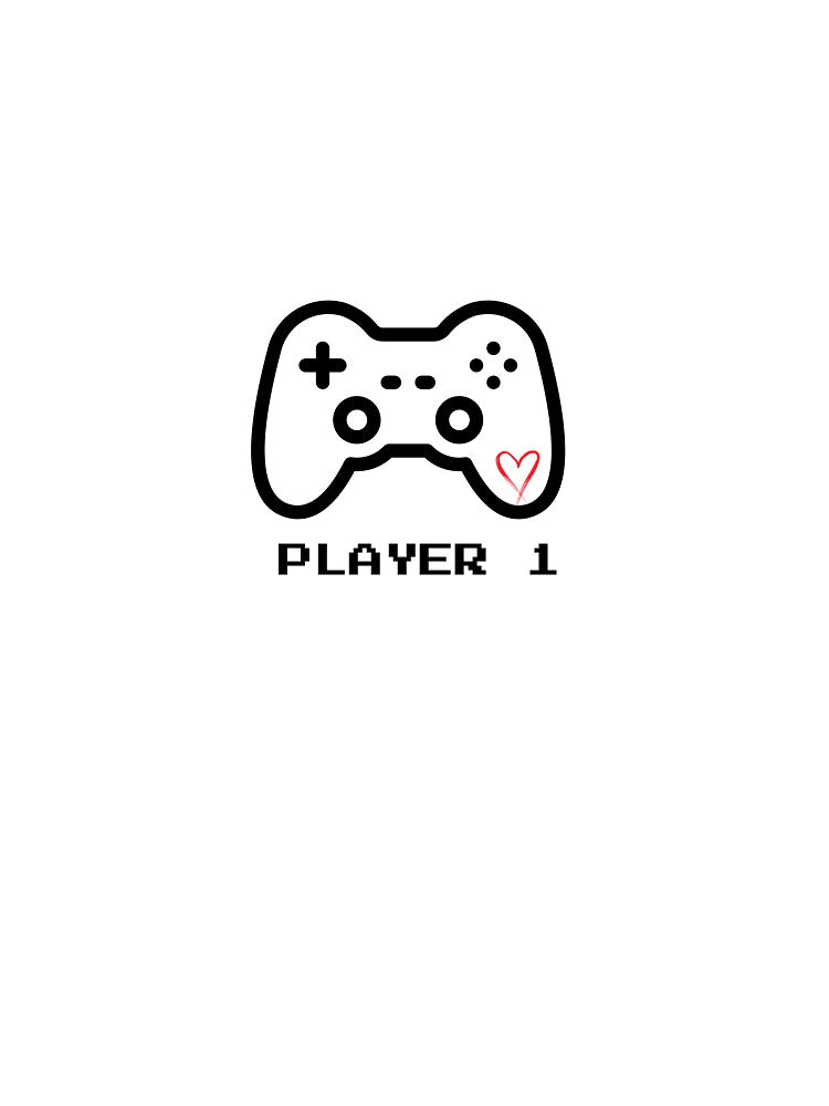 Gamer Couple Player 1 T-shirt - Valentine's Day Gift for Video Games by DuoDesign09
