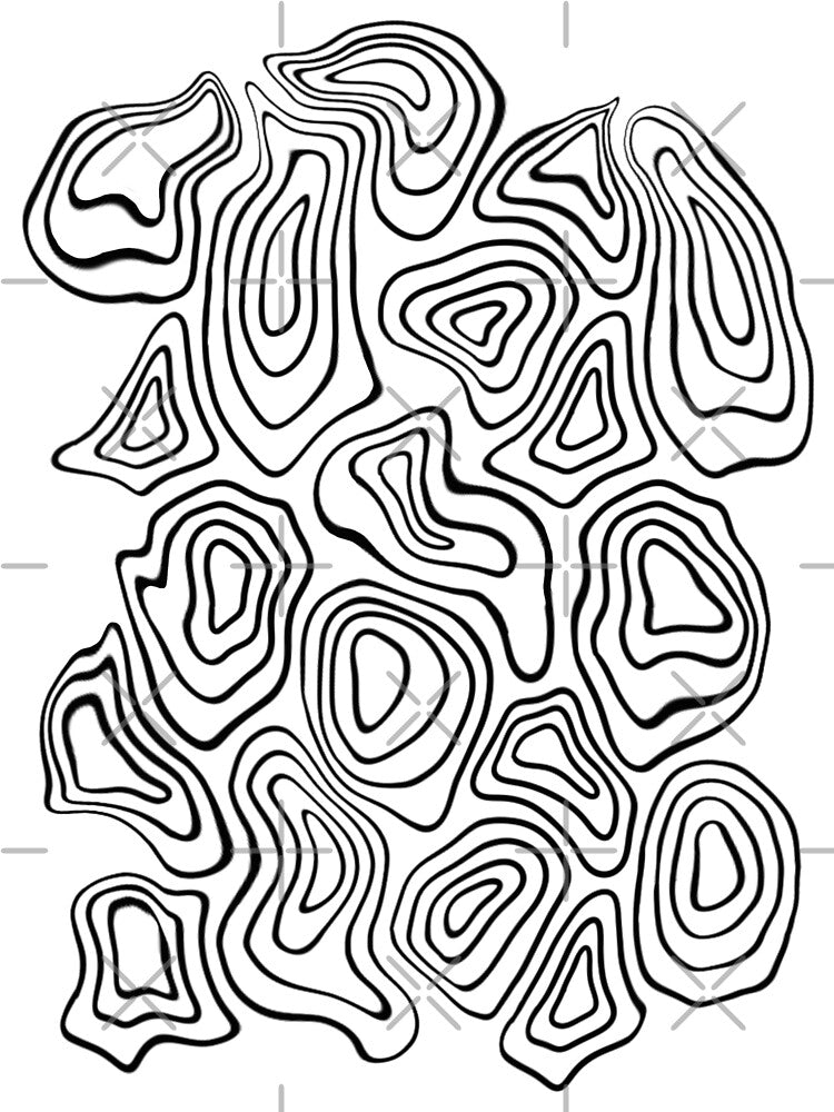 Black and White Minimalist Geode Drawing by velvetearth