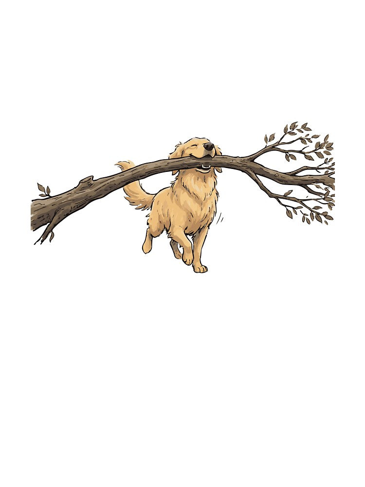 Branch Manager Funny Golden Retriever Stick by Petzzz