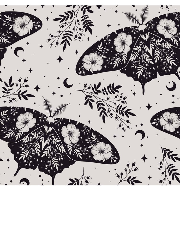Botanical Moth Seamless Pattern Gothic by GraveyardGlam