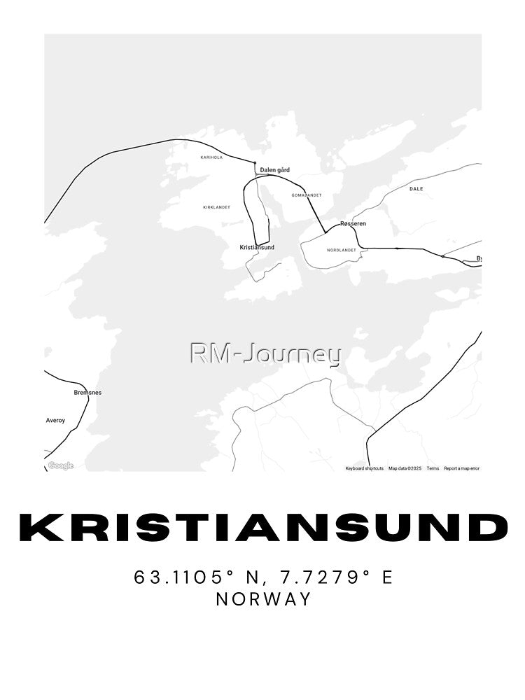 Kristiansund Map Poster – Ocean City of Norway by RM-Journey