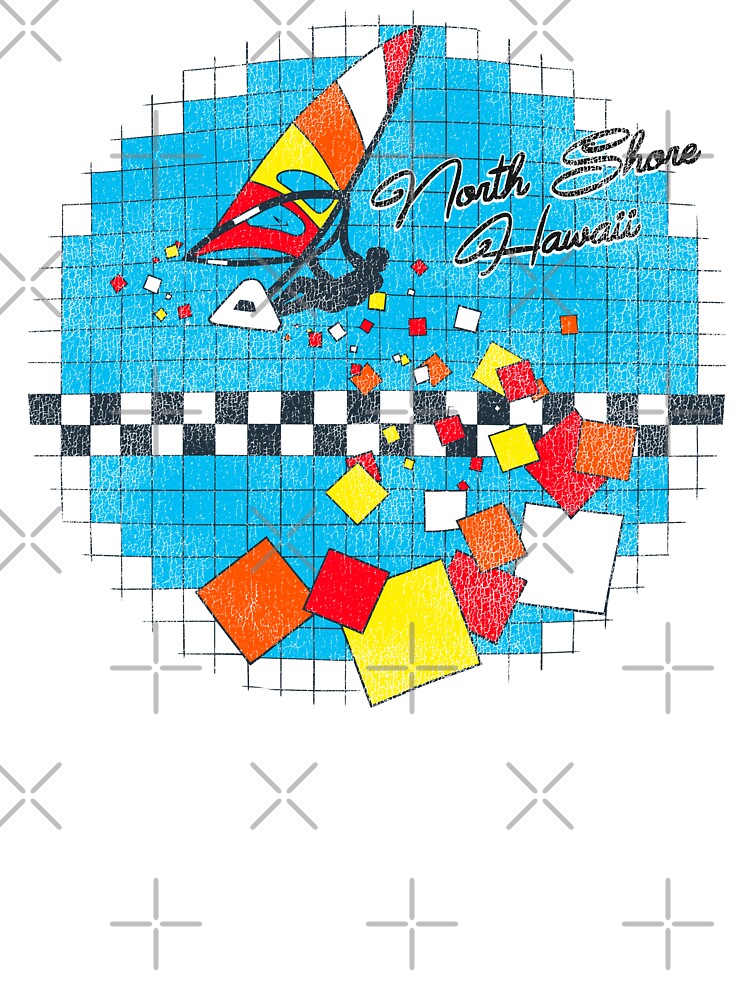 Retro 70s/80s Style Windsurfing Graphic North Shore Hawaii by darklordpug