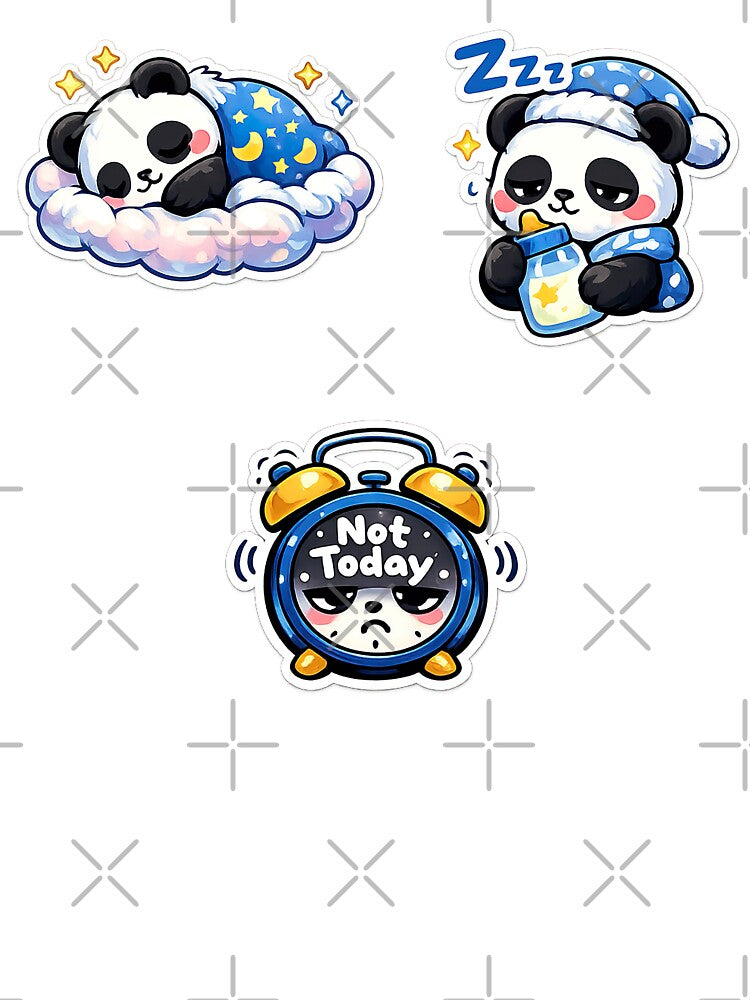 Cute Kawaii Panda Set, Cute Kawaii Sleeping Panda by graphic-genie