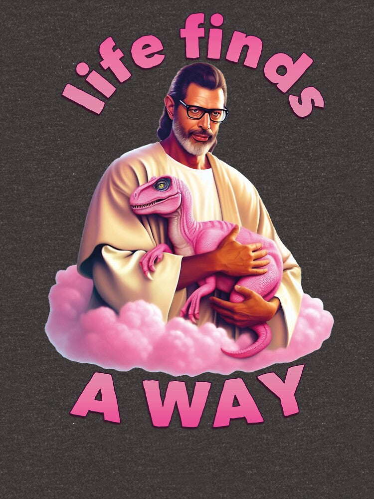 Life Finds a Way Pink Raptor Jesus by liminalcandy