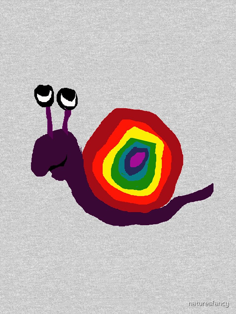 Funy Colorful Rainbow Snail Art Original by Nature's Fancy