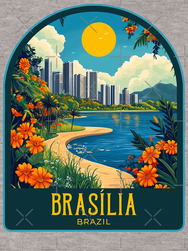 Brasília Vintage Travel Illustration by HomeLivingCo