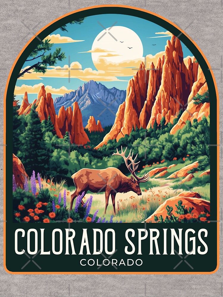 Colorado Springs Vintage Travel Illustration by HomeLivingCo