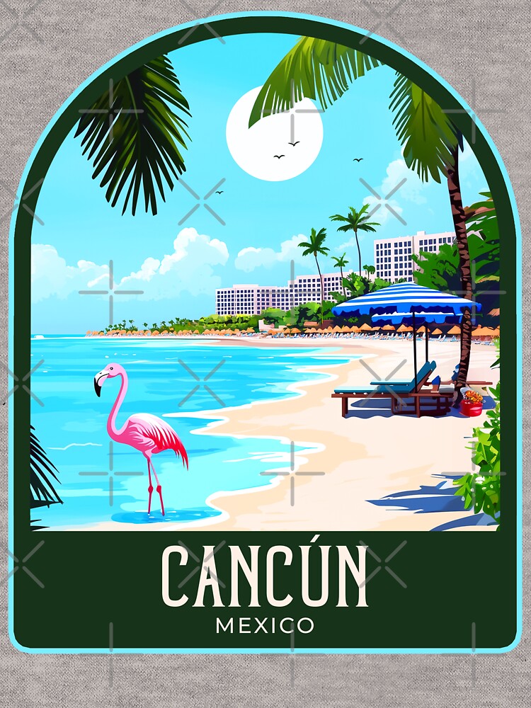 Cancún Vintage Travel Illustration by HomeLivingCo
