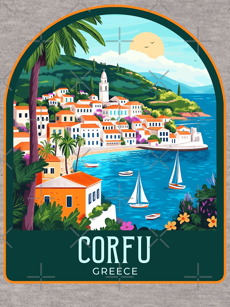 Corfu Vintage Travel Illustration by HomeLivingCo