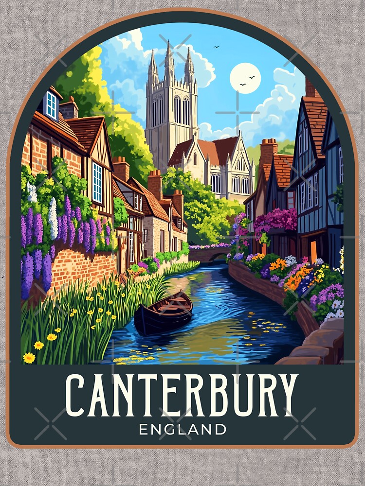 Canterbury  Vintage Travel Illustration by HomeLivingCo