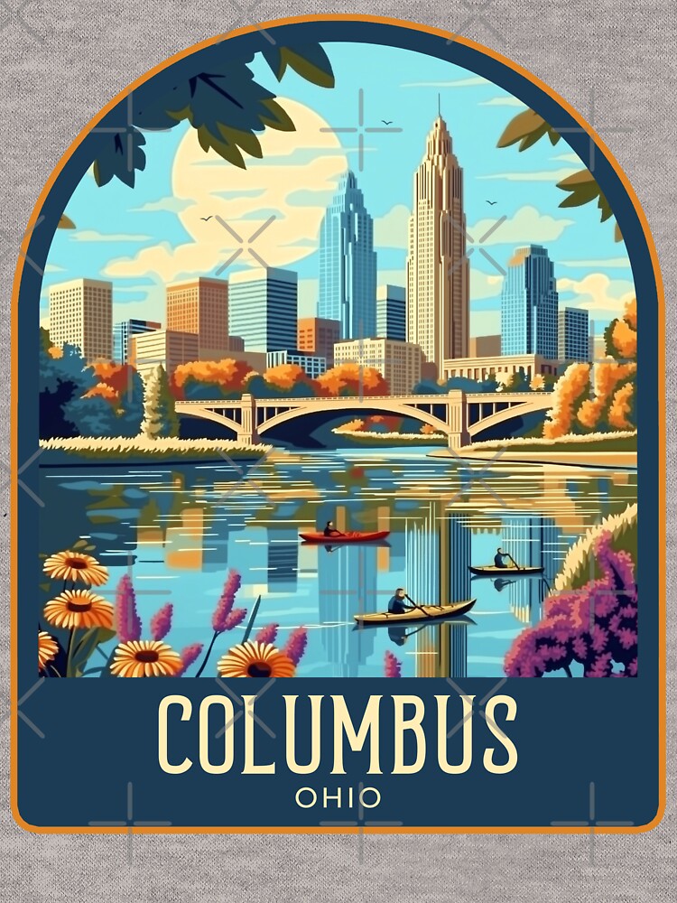 Columbus Vintage Travel Illustration by HomeLivingCo