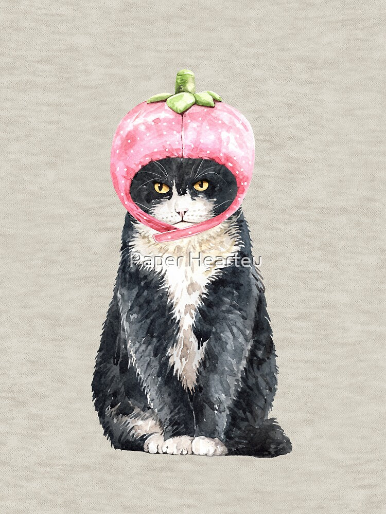 Cute Cat with Strawberry Costume by Paper Hearteu
