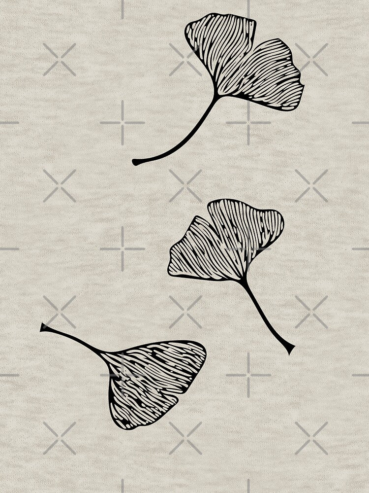 Ginkgo Vector Black on Warm Grey by Beth Thompson