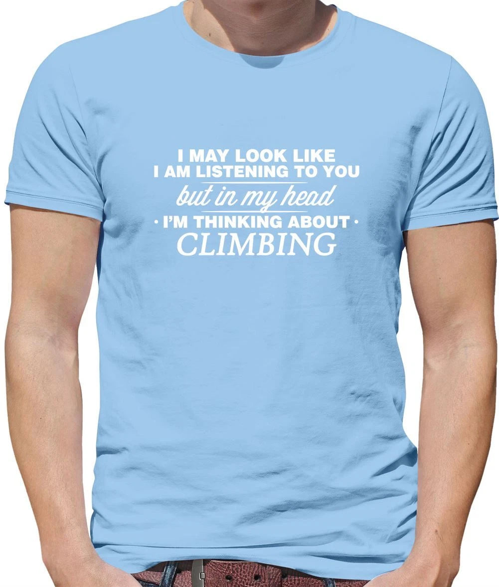 In My Head I'm Climbing - Mens T-Shirt - Rock Mountain Climber Bouldering