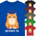 Funny Patience Cat Mens T-Shirt Low Battery Sarcastic Kitty Holiday Graphic Tee