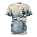 Winter Wonderland Unisex Cut & Sew Tee - Cozy Nature Graphic Shirt