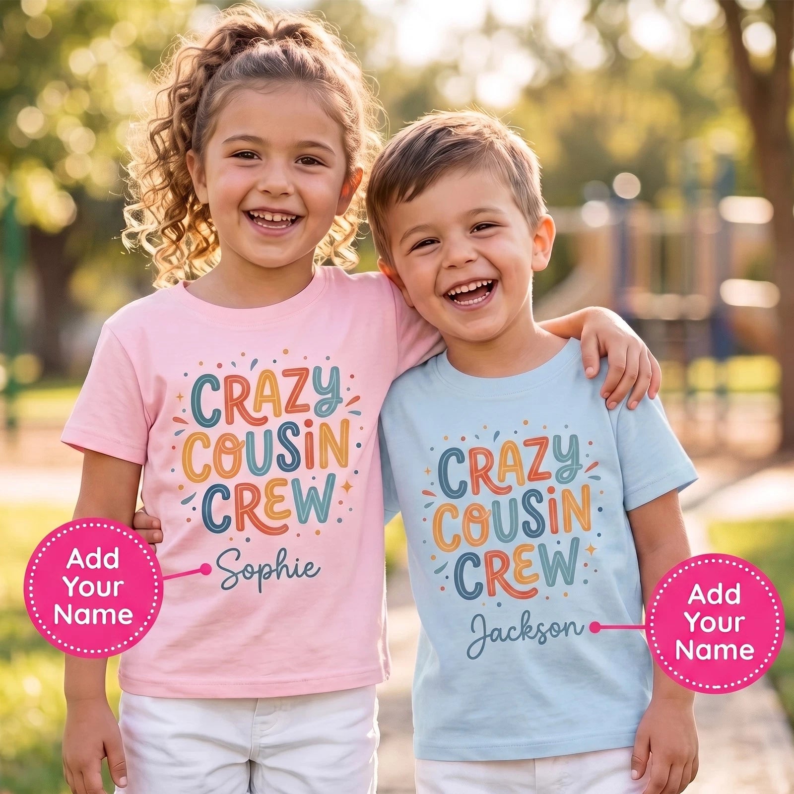 Personalised Crazy Cousin Crew Kids T Shirt